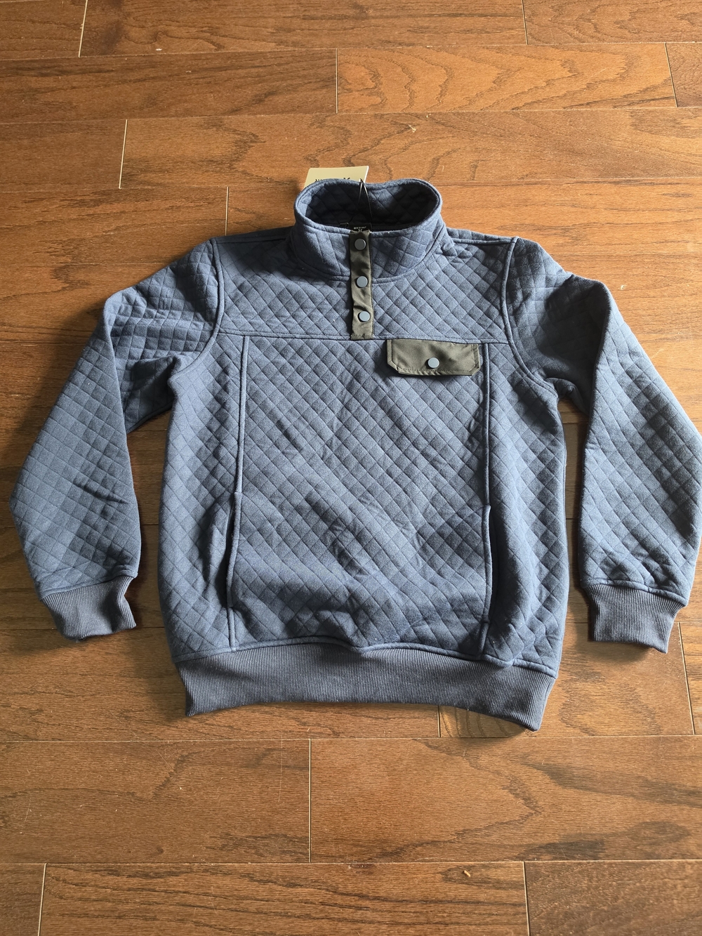 Men's Quilted Snap-Placket Pullover Jacket - Slate